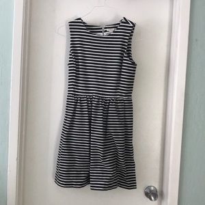 J Crew Black and White Striped Dress